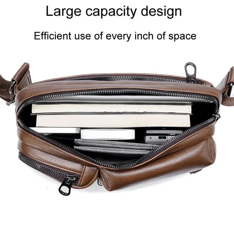 TBD06050317_B4.webp WEIXIER D401 Men Large Capacity Crossbody Single Shoulder Bag Casual PU Messenger Handbag - Image 5