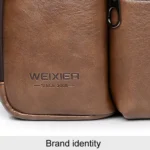 WEIXIER D401 Men Large Capacity Crossbody Single Shoulder Bag Casual PU Messenger Handbag - Image 8