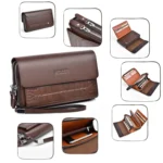 WEIXIER W129 Men Magnetic Buckle Anti-Theft Clutch Bag Large Capacity Multi-Card Wallet - Image 4