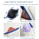 Casual Versatile Shoulder Bag Contrast Color Messenger Bag Student Handbag - Image 6