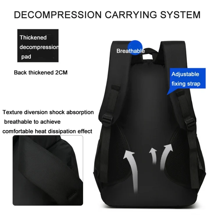 TBD06050349_B3.webp Men Backpack Nylon Oxford Knapsack Large Capacity Student Schoolbag - Image 4