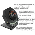 2 In 1 Car Compass With Slope Gauge Foldable High Precision Guide Ball - Image 2