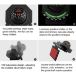 2 In 1 Car Compass With Slope Gauge Foldable High Precision Guide Ball - Image 4