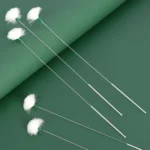 2pcs Medium Heads Silver Needle Goose Quill Stick Ear Picking Tool - Image 2