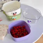 Household Dual Layer Thickened Cartoon Draining Basket Multifunctional Kitchen Dishwashing Hamper - Image 2