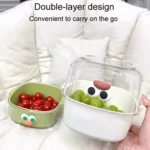 Household Dual Layer Thickened Cartoon Draining Basket Multifunctional Kitchen Dishwashing Hamper - Image 3