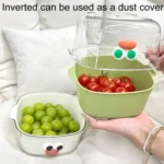 Household Dual Layer Thickened Cartoon Draining Basket Multifunctional Kitchen Dishwashing Hamper - Image 4