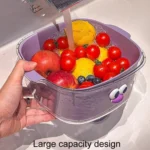 Household Dual Layer Thickened Cartoon Draining Basket Multifunctional Kitchen Dishwashing Hamper - Image 6
