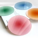 9.5cm Colorful Gradient Acrylic Coaster Thickened Heat Resistant Translucent Sunset Cup Pad - Image 3