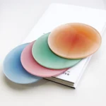 9.5cm Colorful Gradient Acrylic Coaster Thickened Heat Resistant Translucent Sunset Cup Pad - Image 6