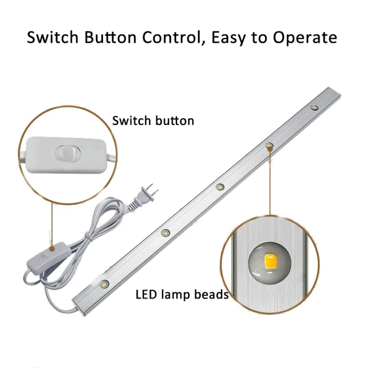 TBD06050531_B2.webp 220V CN Plug Wardrobe Cabinet Lamp LED Light Bar With Button Switch - Image 3