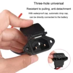 2pcs Electric Motorcycle Charging Port Three Hole Socket Charger Socket With Cover - Image 3