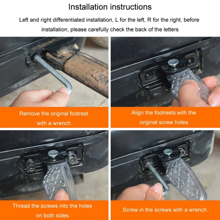 TBD06050538_B6.webp Electric Motorcycle Folding Foot Pegs Modification Pedal Pad Footrests - Image 7