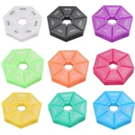 2pcs Portable Transparent Moisture-Proof Weekly 7-grids Pill Storage Box - Image 2