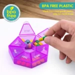 2pcs Portable Transparent Moisture-Proof Weekly 7-grids Pill Storage Box - Image 4