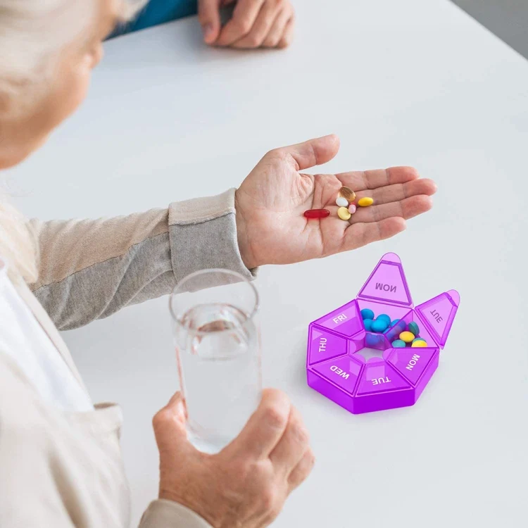 TBD06050551_B6.webp 2pcs Portable Transparent Moisture-Proof Weekly 7-grids Pill Storage Box - Image 7