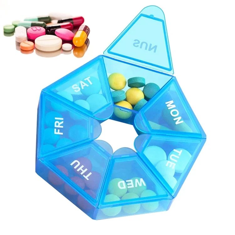 TBD06050551_B7.webp 2pcs Portable Transparent Moisture-Proof Weekly 7-grids Pill Storage Box - Image 8