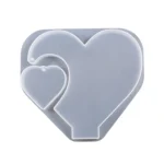 DIY Glue Double Heart-Shaped Hanging Photo Frame Display Stand Silicone Mold