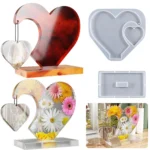 DIY Glue Double Heart-Shaped Hanging Photo Frame Display Stand Silicone Mold - Image 4