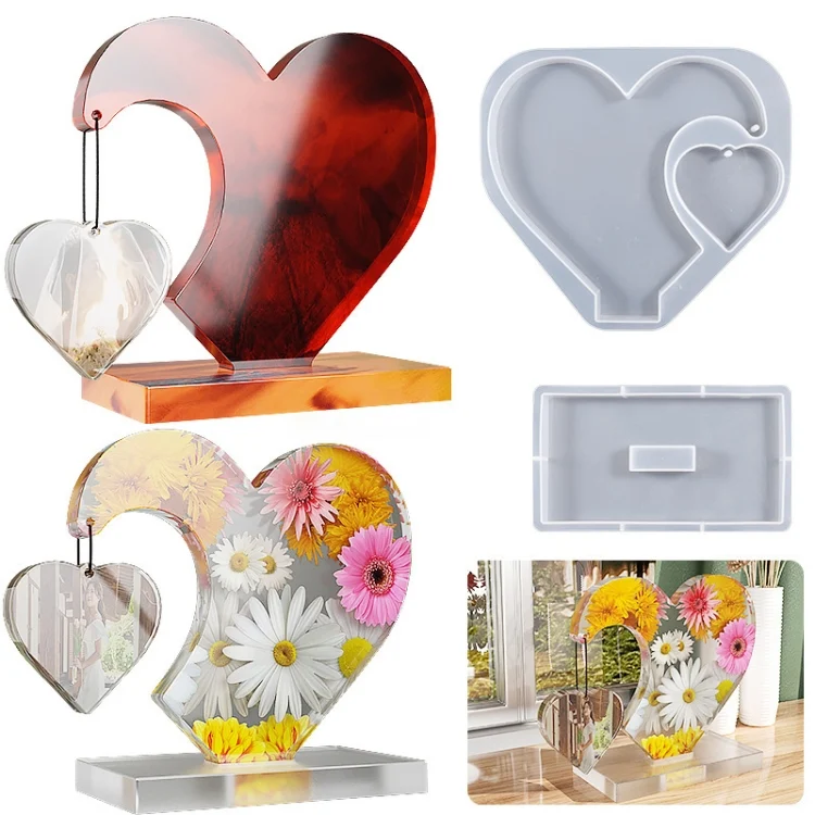TBD06050591_B3.webp DIY Glue Double Heart-Shaped Hanging Photo Frame Display Stand Silicone Mold - Image 4