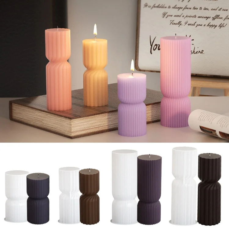 TBD06050611_B3.webp DIY Geometric Cylinder Vertical Stripe Candle Silicone Mold Resin Ornaments Mold - Image 4