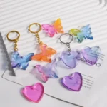 DIY Crystal Glue Heart Butterfly Pendant Keychain Ornament Silicone Mold - Image 6