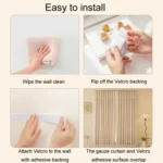 Sticky No-Punch Installation Bedroom Balcony High Blackout Self-Adhesive Curtains - Image 3