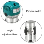 MOYI Aluminum Body Multifunctional Small Electric Woodworking Carving Slotting Trimming Machine - Image 5