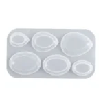 DIY Crystal Epoxy Cross Section Oval Pendant Earring Silicone Mold