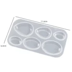 DIY Crystal Epoxy Cross Section Oval Pendant Earring Silicone Mold - Image 3