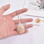 DIY Crystal Epoxy Cross Section Oval Pendant Earring Silicone Mold - Image 6