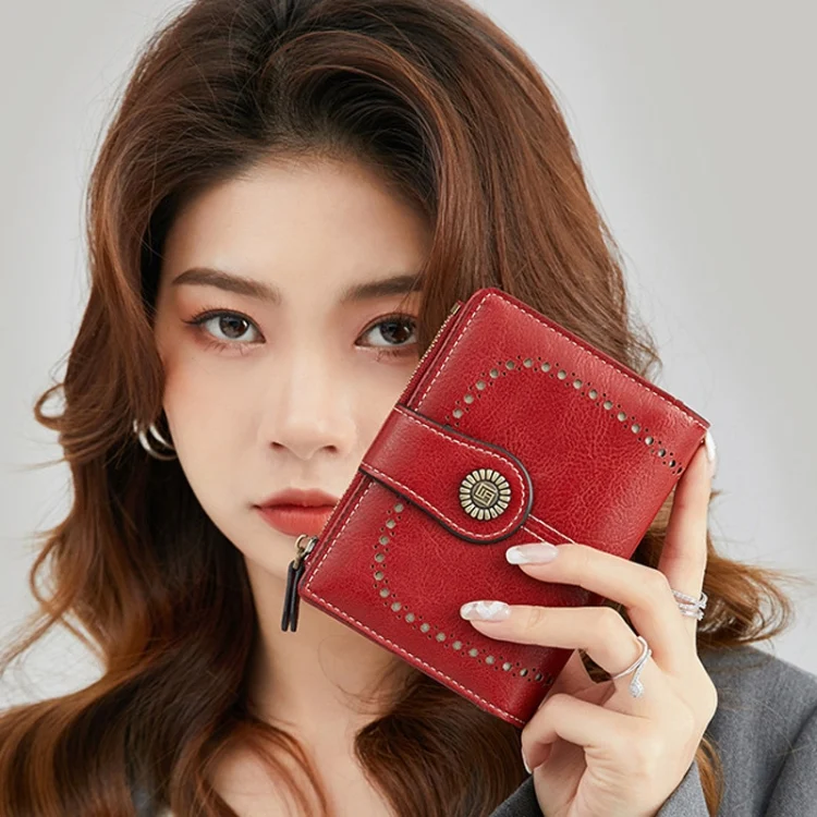 TBD06050661_B1.webp RFID Anti-theft Brush Women Wallet Multi Card Position Buckle Wallet Short Zipper Purse - Image 2