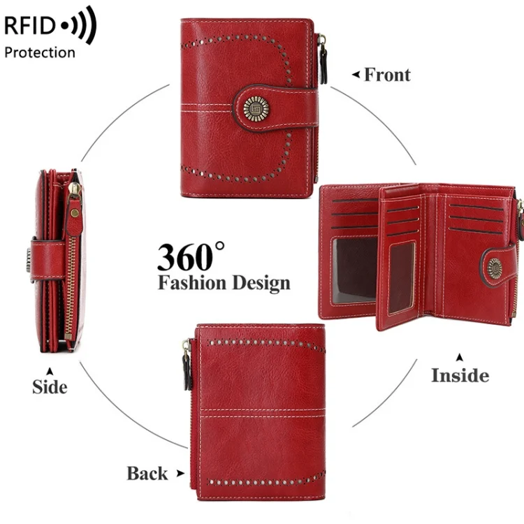 TBD06050661_B6.webp RFID Anti-theft Brush Women Wallet Multi Card Position Buckle Wallet Short Zipper Purse - Image 7