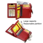 RFID Anti-theft Brush Women Wallet Multi Card Position Buckle Wallet Short Zipper Purse - Image 8