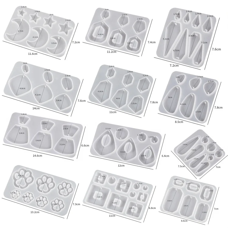 TBD06050663_B2.webp 5pcs DIY Crystal Epoxy Earrings Silicone Mold Pendant Jewelry Mold - Image 3