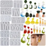 5pcs DIY Crystal Epoxy Earrings Silicone Mold Pendant Jewelry Mold - Image 4