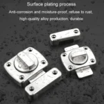 Stainless Steel Rotate Bolt Latch Anti-Theft Security Bathroom Door Lock Spring Latch - Image 10