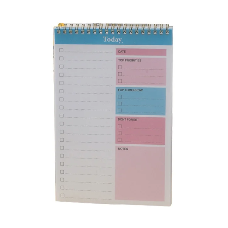 Daily Planner Covered Notebook With Dividers Student Study Schedule Coil Notebook