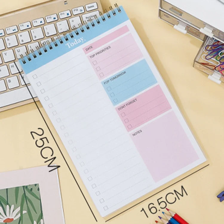 TBD06050681_B1.webp Daily Planner Covered Notebook With Dividers Student Study Schedule Coil Notebook - Image 2