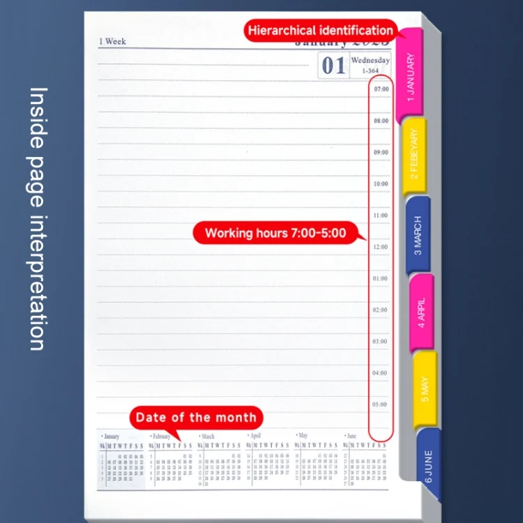 TBD06050686_B3.webp 2025 A5 Agenda Book Planner Notebook 304 Pages Daily Office Diary - Image 4