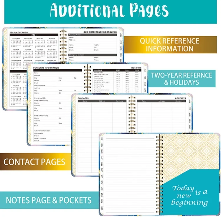 TBD06050689_B4.webp 2025 English Notebook A5 Coil Notepad 365 Day Work Schedule Diary - Image 5