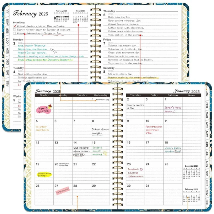 TBD06050689_B9.webp 2025 English Notebook A5 Coil Notepad 365 Day Work Schedule Diary - Image 10