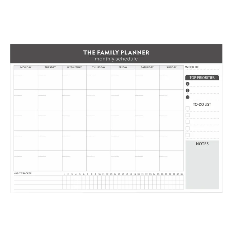 Tear-Off English Notebook Time Management Handbook Student Weekly Planner