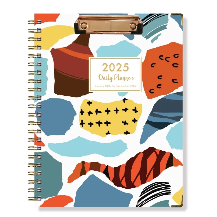 January-December 2025 Board Clip A4 English Notebook Coil Diary Planner