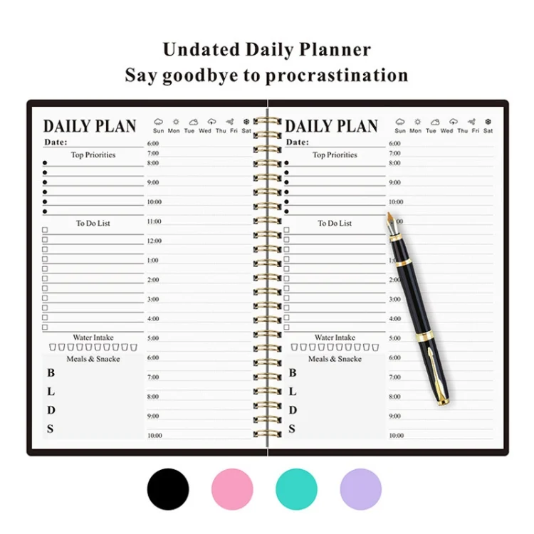 TBD06050711_B4.webp English Notebook A5 Coil Planner Work Record Time Management Agenda Book - Image 5