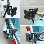 2 In 1 Skeleton Stroller Cell Phone Mug Holder Pushchair Multi-Use Bottle Rack - Image 10