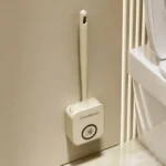 Wall-mounted Toilet Brush and Holder Set Odorless Design with Lid Bathroom Cleaning Kit