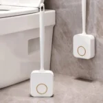 Wall-mounted Toilet Brush and Holder Set Odorless Design with Lid Bathroom Cleaning Kit - Image 2
