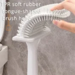 Wall-mounted Toilet Brush and Holder Set Odorless Design with Lid Bathroom Cleaning Kit - Image 4