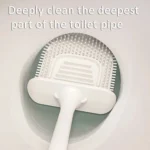 Wall-mounted Toilet Brush and Holder Set Odorless Design with Lid Bathroom Cleaning Kit - Image 6